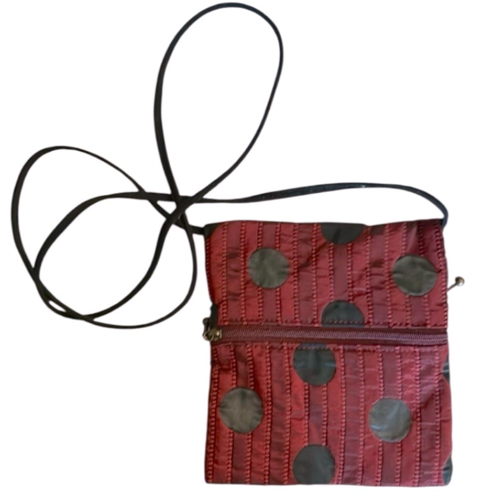 Maruca Colorado Cupcake Handmade Small Crossbody Red and Black Jacquard Fabric